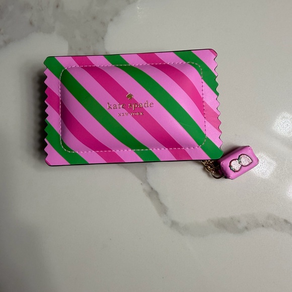 Kate Spade Pink and Green Striped Wallet - Picture 2 of 10